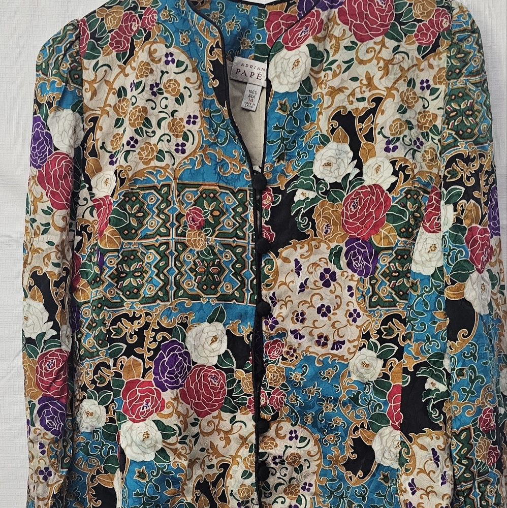 Adrianna Papell VTG Silk Blazer - Picture 6 of 11